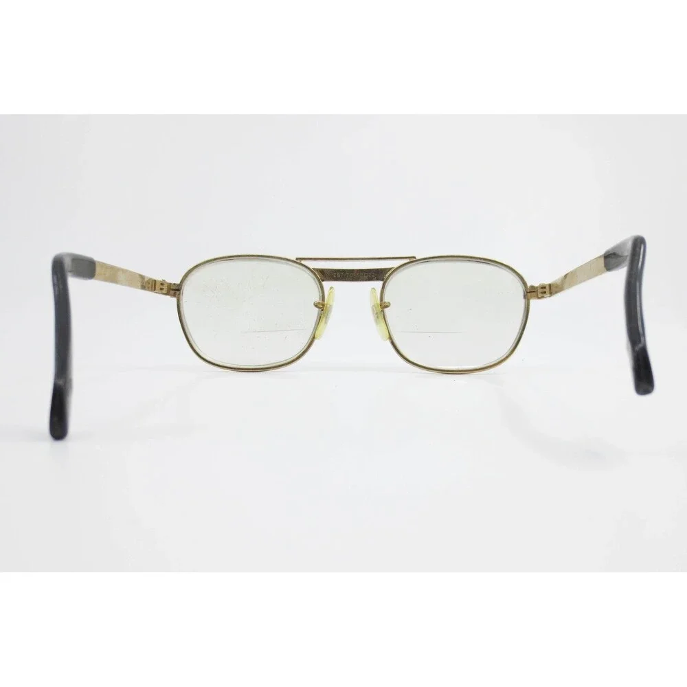 Titmus Z87 Vintage Eyeglasses Gold Tone Double Bridge Oval Frames 5 1/2 Mens
